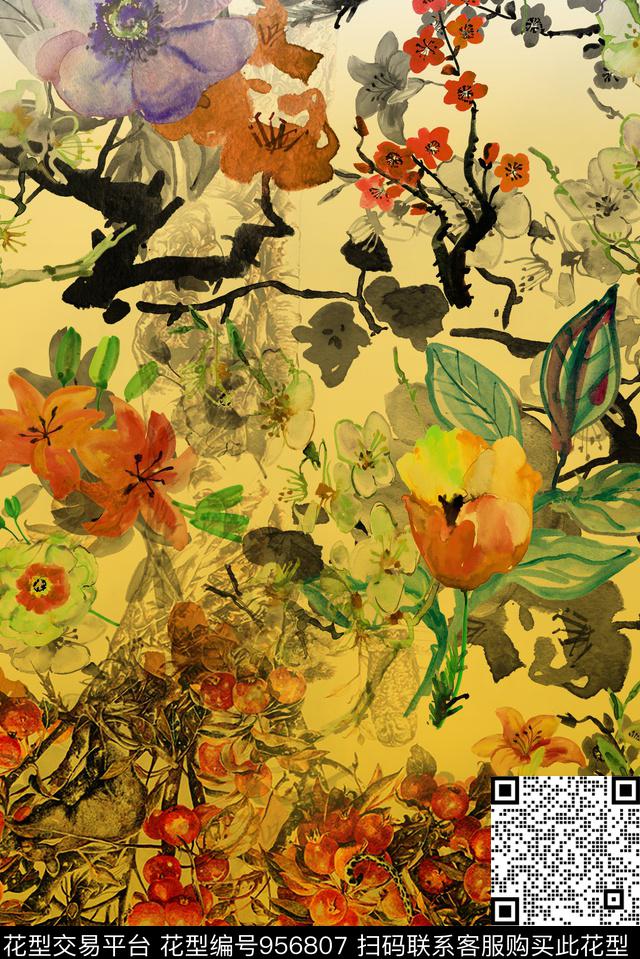 数码华亿平台定位花花卉数码印花华亿平台下载（图片编号: 956807） - 瓦栏（Walan）