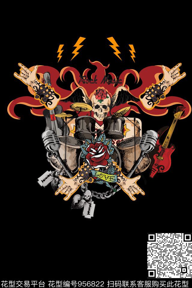 趣味卡通男装数码印花华亿平台下载（图片编号: 956822） - 瓦栏（Walan）