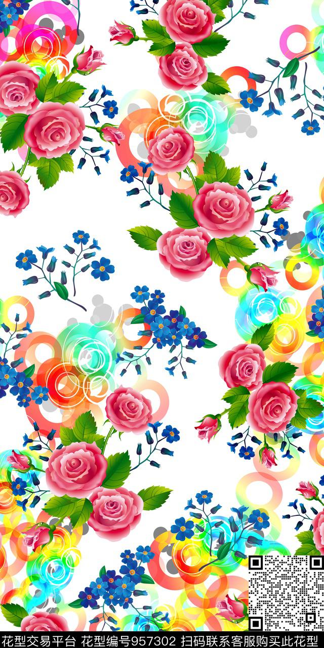艺术数码华亿平台花卉数码印花华亿平台下载（图片编号: 957302） - 瓦栏（Walan）