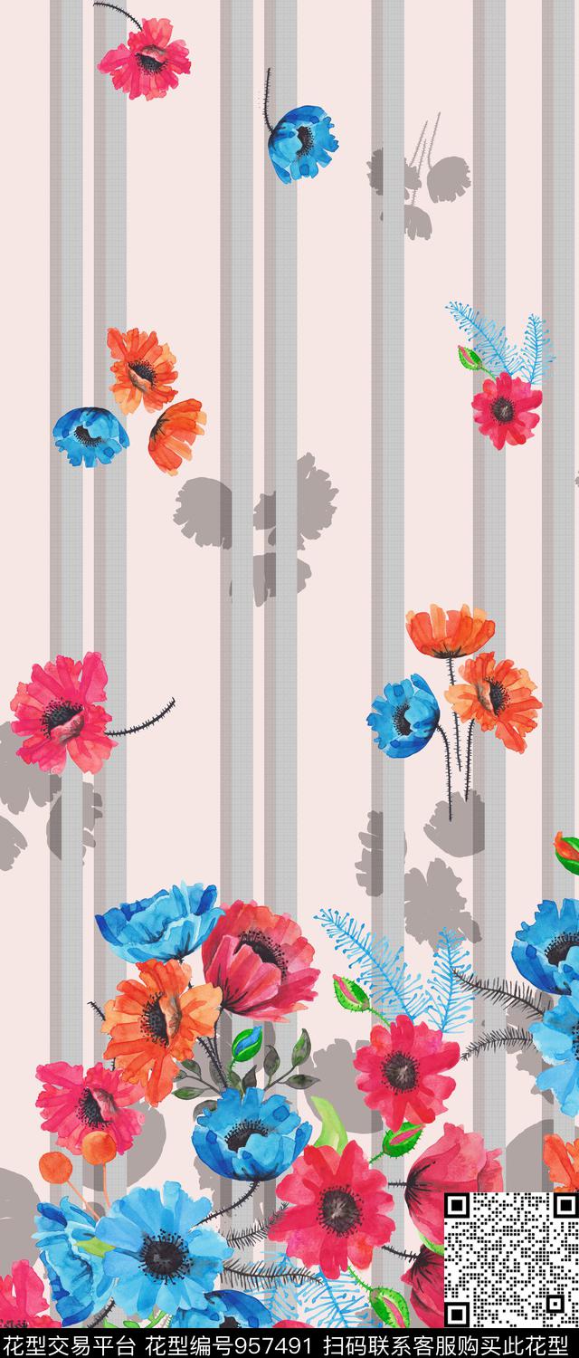 条纹底纹肌理数码印花华亿平台下载（图片编号: 957491） - 瓦栏（Walan）