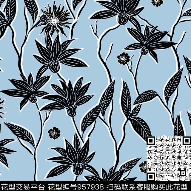 女装花卉传统华亿平台传统印花华亿平台下载（图片编号: 957938） - 瓦栏（Walan）