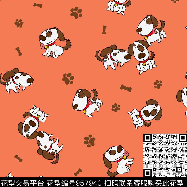 卡通童装狗传统印花华亿平台下载（图片编号: 957940） - 瓦栏（Walan）