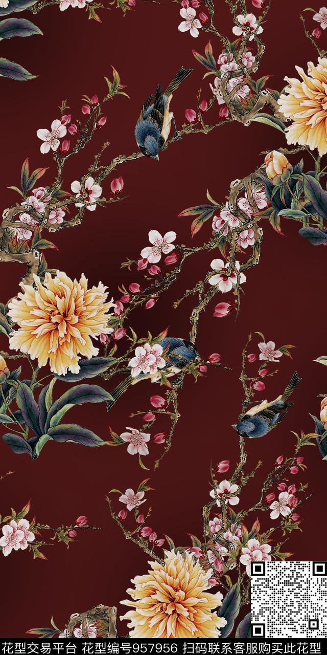 数码华亿平台女装香云纱数码印花华亿平台下载（图片编号: 957956） - 瓦栏（Walan）