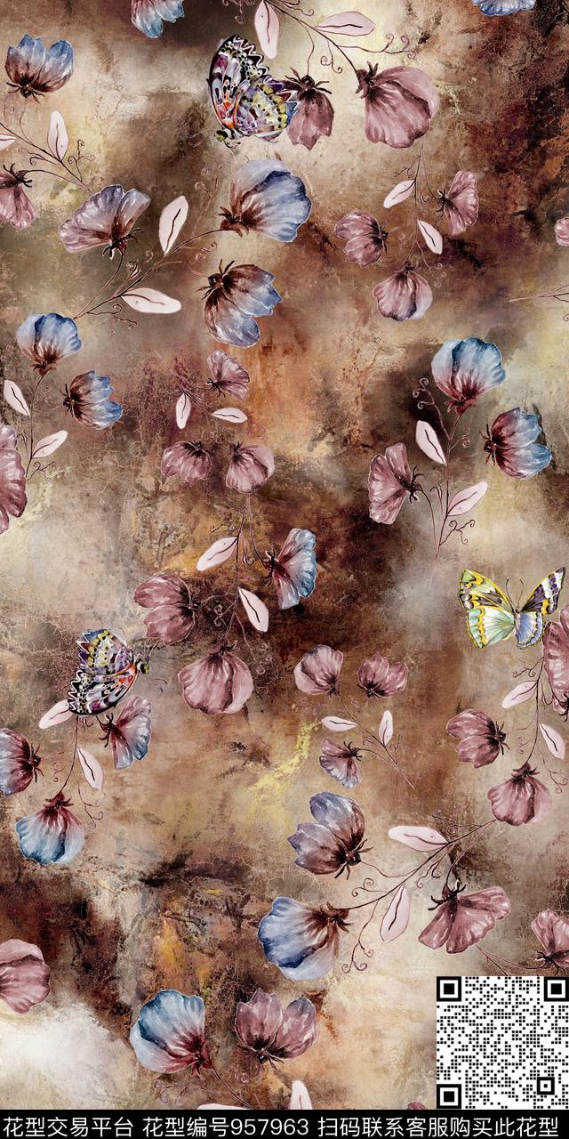 3D立体小碎花数码华亿平台数码印花华亿平台下载（图片编号: 957963） - 瓦栏（Walan）