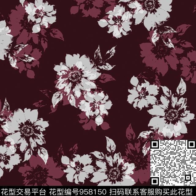 小碎花花卉大牌风传统印花华亿平台下载（图片编号: 958150） - 瓦栏（Walan）