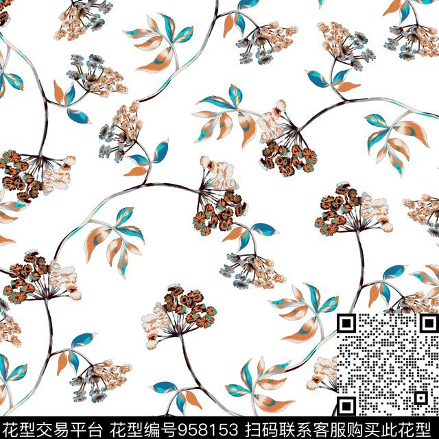 小碎花数码华亿平台花卉数码印花华亿平台下载（图片编号: 958153） - 瓦栏（Walan）