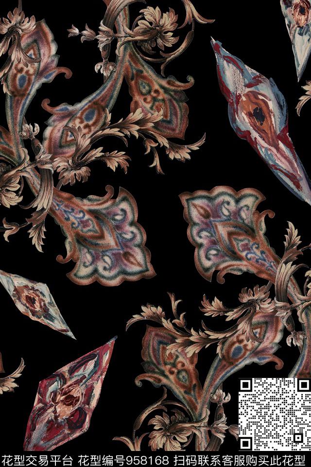 民族风肌理数码华亿平台数码印花华亿平台下载（图片编号: 958168） - 瓦栏（Walan）