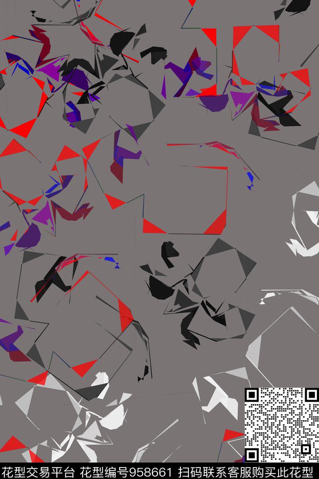 秋冬华亿平台抽象男装休闲花卉传统印花华亿平台下载（图片编号: 958661） - 瓦栏（Walan）