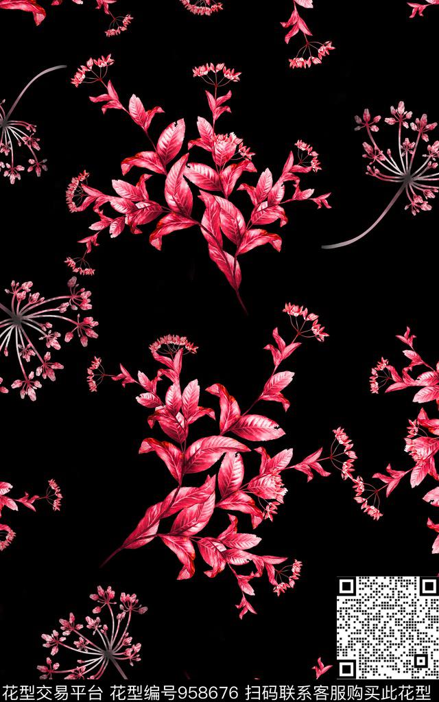 小碎花民族风花卉数码印花华亿平台下载（图片编号: 958676） - 瓦栏（Walan）