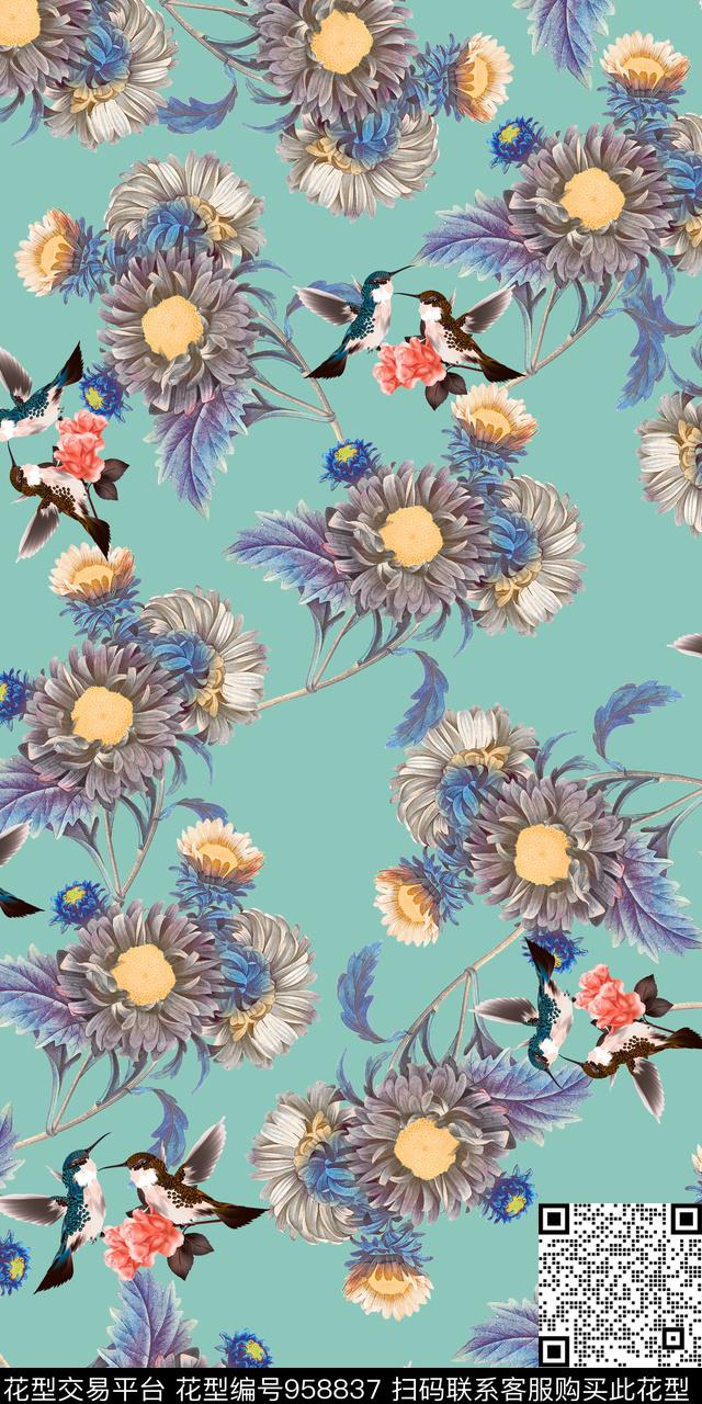 数码华亿平台大牌风花鸟数码印花华亿平台下载（图片编号: 958837） - 瓦栏（Walan）