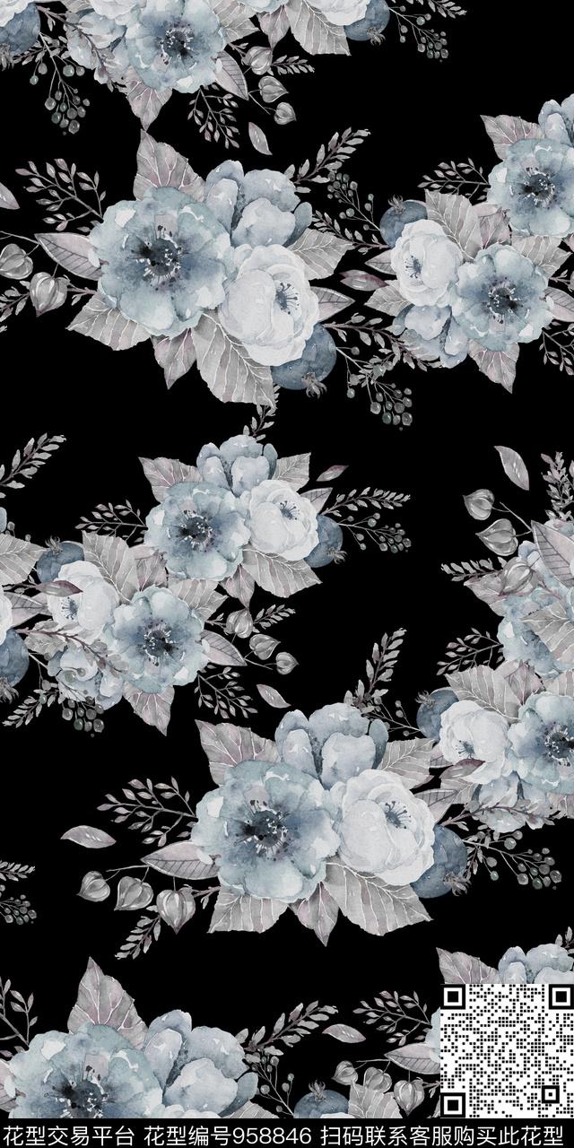 数码华亿平台花卉满板数码印花华亿平台下载（图片编号: 958846） - 瓦栏（Walan）
