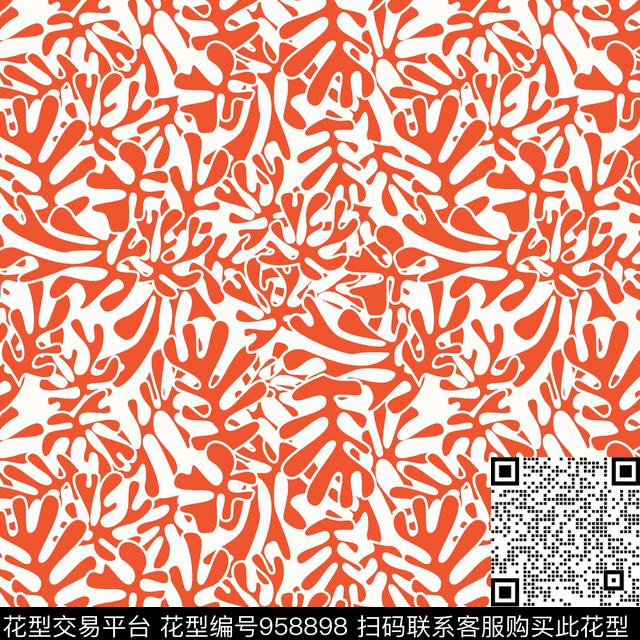 花卉绿植树叶泳装传统印花华亿平台下载（图片编号: 958898） - 瓦栏（Walan）