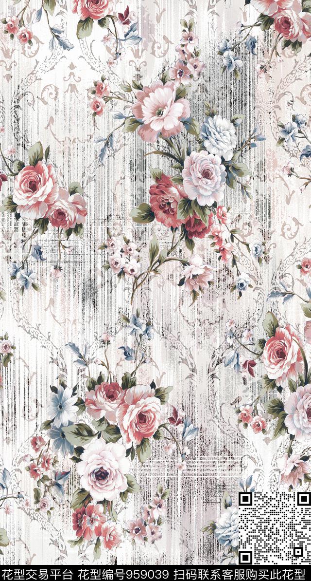 民族风花卉墙纸数码印花华亿平台下载（图片编号: 959039） - 瓦栏（Walan）