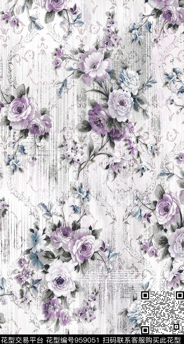 民族风花卉墙纸数码印花华亿平台下载（图片编号: 959051） - 瓦栏（Walan）