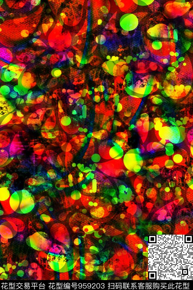 数码华亿平台抽象女装数码印花华亿平台下载（图片编号: 959203） - 瓦栏（Walan）