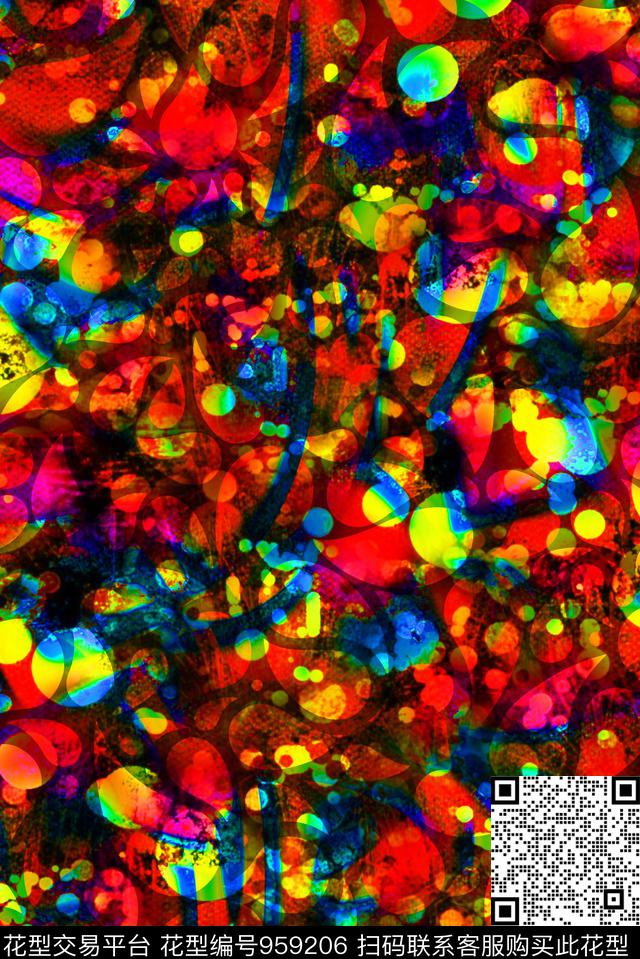 数码华亿平台抽象女装数码印花华亿平台下载（图片编号: 959206） - 瓦栏（Walan）