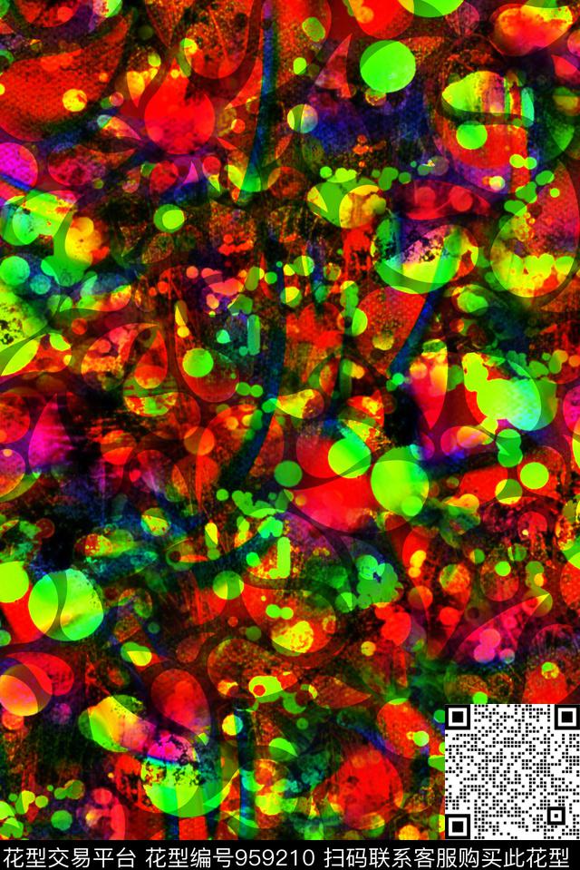 数码华亿平台抽象女装数码印花华亿平台下载（图片编号: 959210） - 瓦栏（Walan）