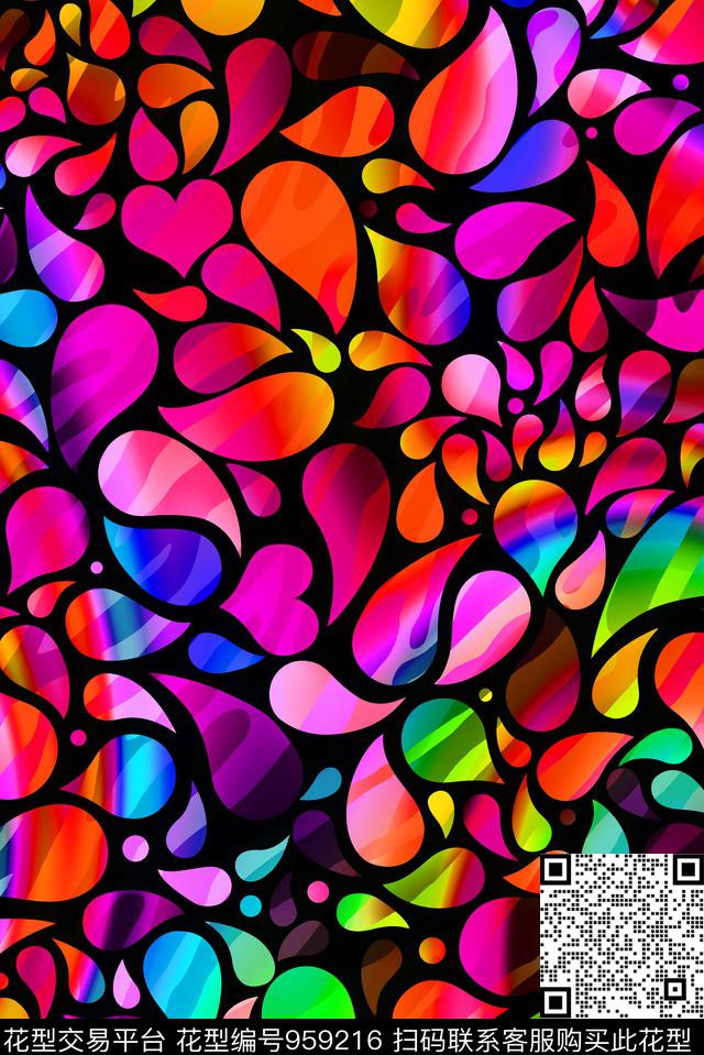 数码华亿平台抽象女装数码印花华亿平台下载（图片编号: 959216） - 瓦栏（Walan）