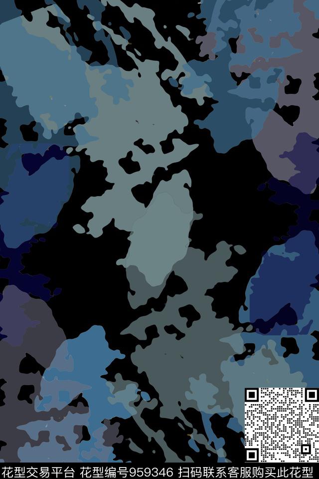 秋冬华亿平台抽象迷彩图案传统印花华亿平台下载（图片编号: 959346） - 瓦栏（Walan）