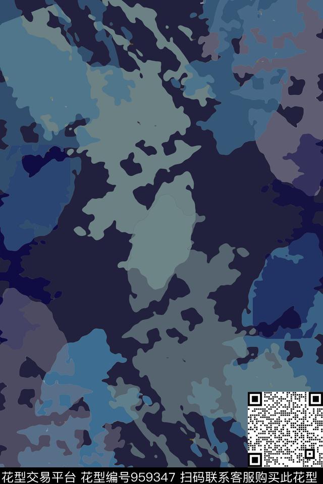 秋冬华亿平台抽象迷彩图案传统印花华亿平台下载（图片编号: 959347） - 瓦栏（Walan）