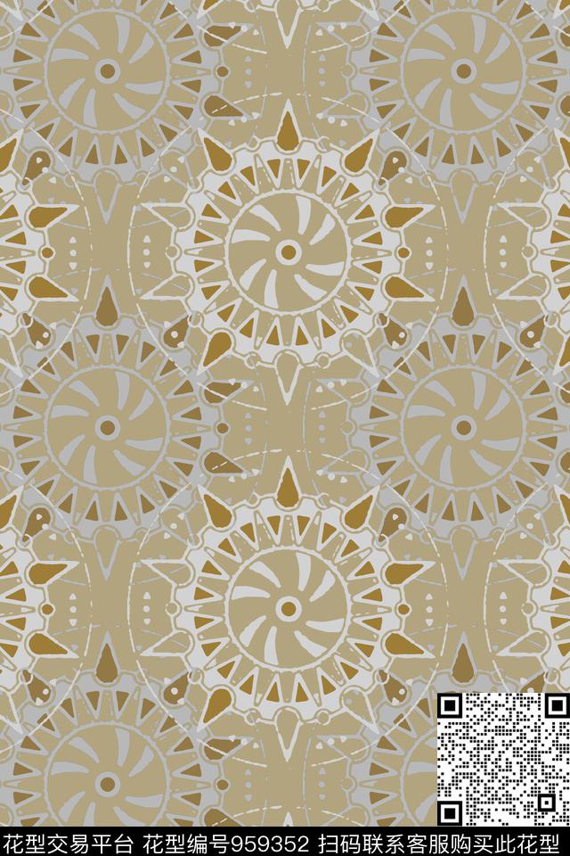 秋冬华亿平台风格化花卉男装休闲花卉传统印花华亿平台下载（图片编号: 959352） - 瓦栏（Walan）