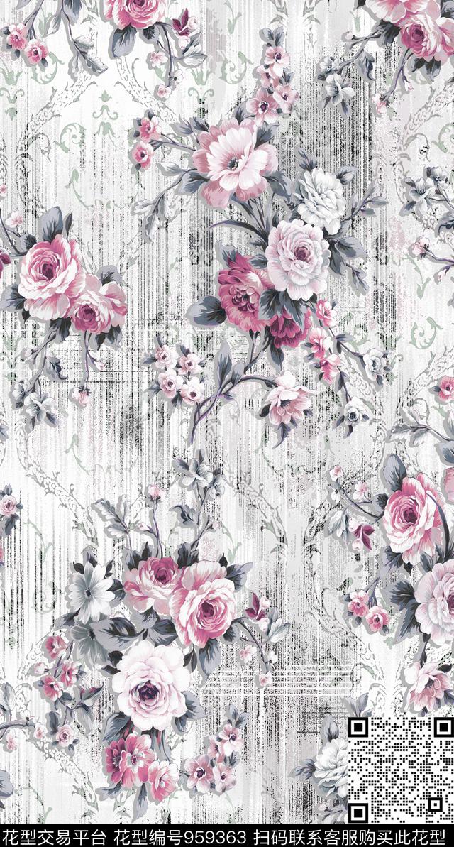 民族风花卉墙纸数码印花华亿平台下载（图片编号: 959363） - 瓦栏（Walan）