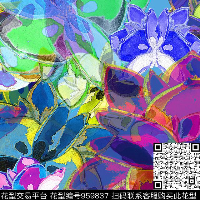 艺术创意抽象数码印花华亿平台下载（图片编号: 959837） - 瓦栏（Walan）