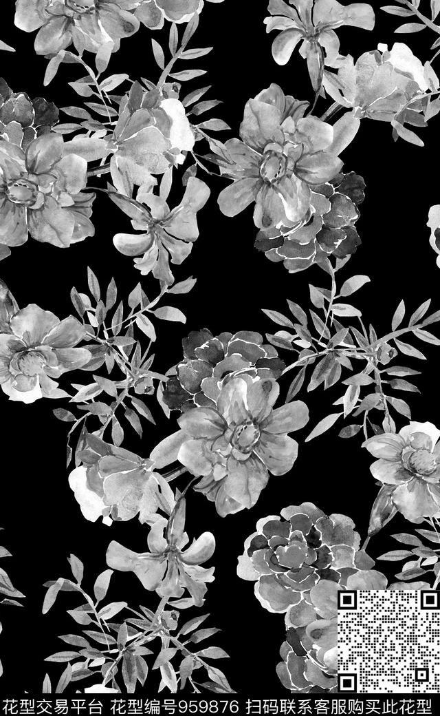 素雅植物数码华亿平台数码印花华亿平台下载（图片编号: 959876） - 瓦栏（Walan）