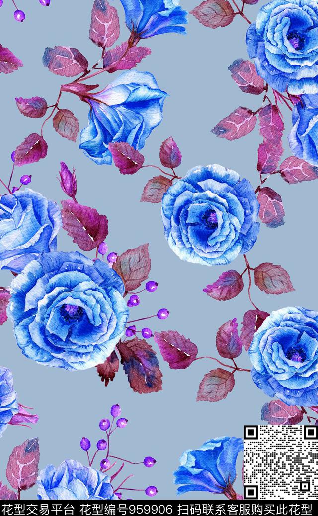 素雅植物数码华亿平台数码印花华亿平台下载（图片编号: 959906） - 瓦栏（Walan）