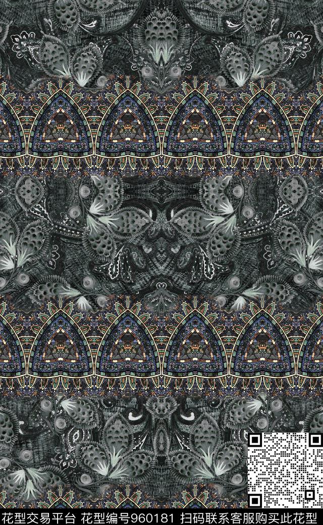 数码华亿平台抽象花卉数码印花华亿平台下载（图片编号: 960181） - 瓦栏（Walan）