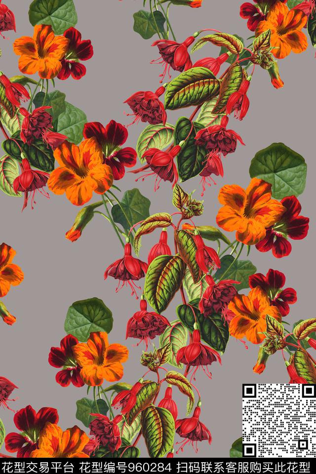 数码华亿平台花卉文艺数码印花华亿平台下载（图片编号: 960284） - 瓦栏（Walan）