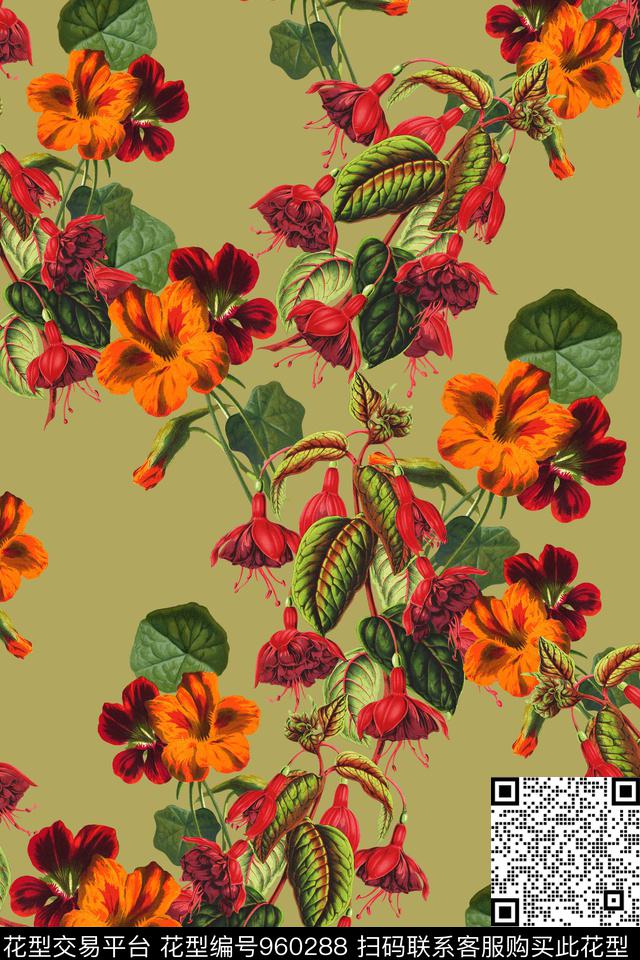 数码华亿平台花卉文艺数码印花华亿平台下载（图片编号: 960288） - 瓦栏（Walan）