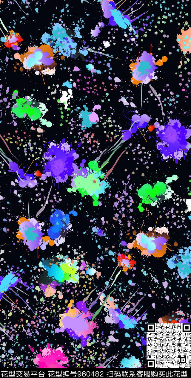 数码华亿平台抽象炫彩数码印花华亿平台下载（图片编号: 960482） - 瓦栏（Walan）