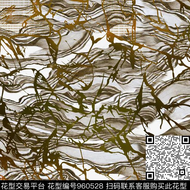 花卉几何大牌风数码印花华亿平台下载（图片编号: 960528） - 瓦栏（Walan）