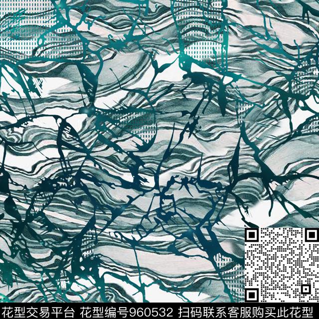 花卉几何大牌风数码印花华亿平台下载（图片编号: 960532） - 瓦栏（Walan）