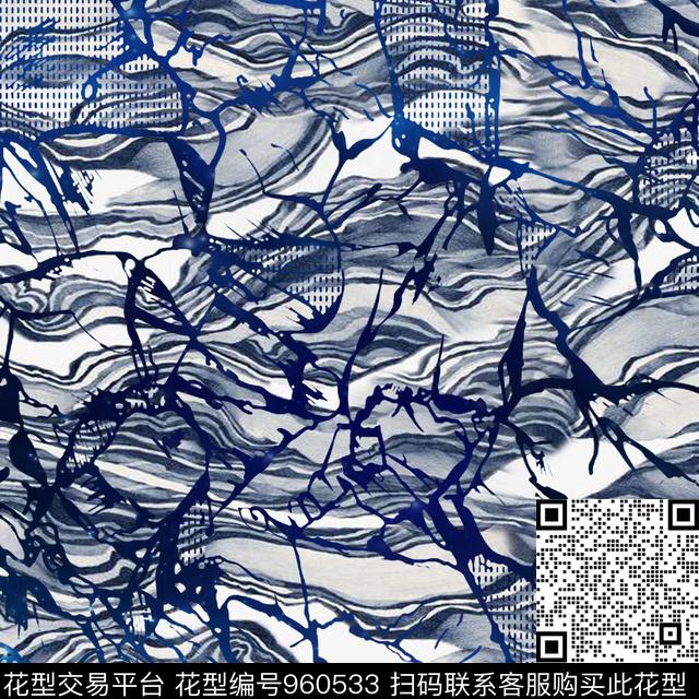 花卉几何大牌风数码印花华亿平台下载（图片编号: 960533） - 瓦栏（Walan）