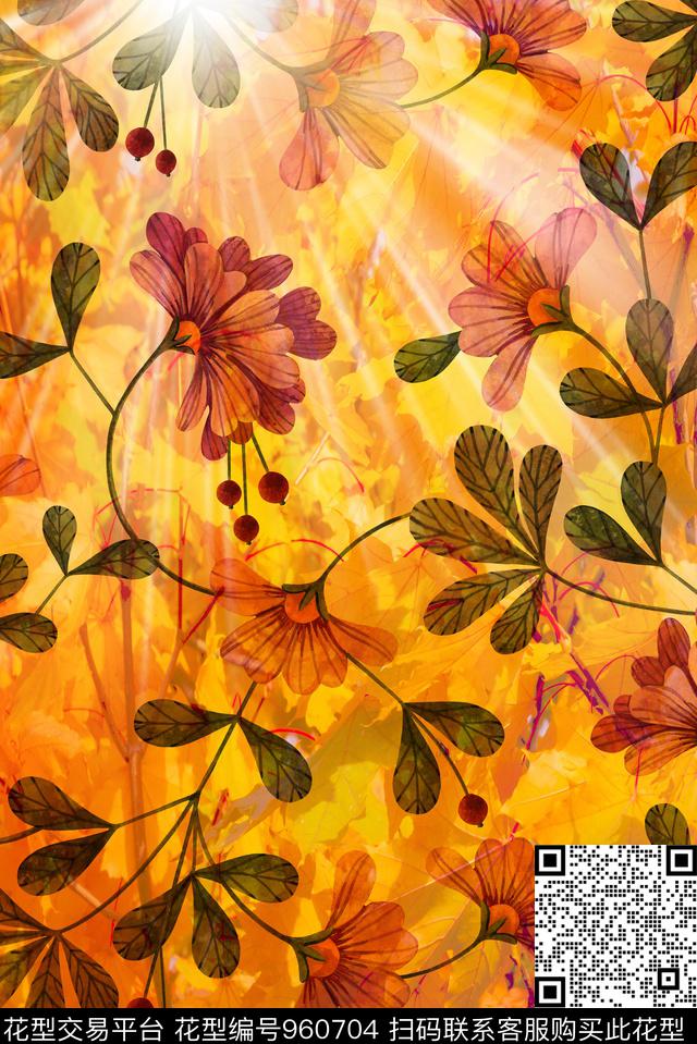 数码华亿平台定位花花卉数码印花华亿平台下载（图片编号: 960704） - 瓦栏（Walan）
