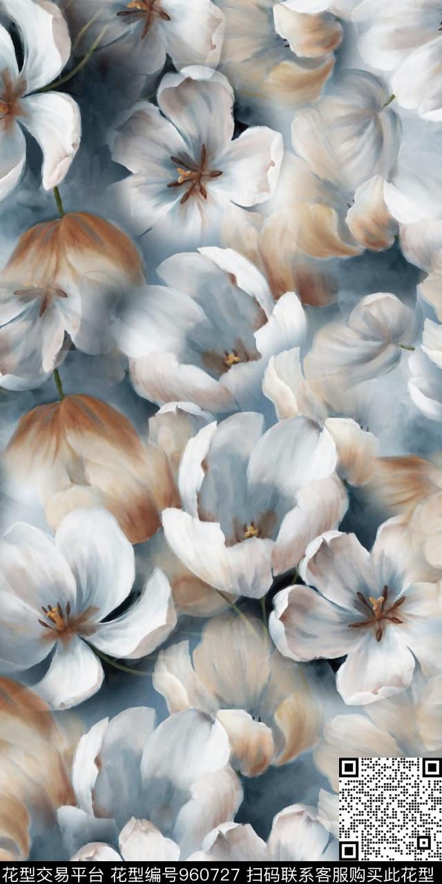 肌理数码华亿平台花卉数码印花华亿平台下载（图片编号: 960727） - 瓦栏（Walan）