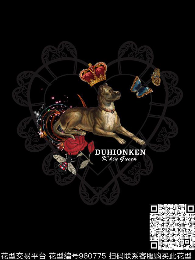 抽象定位花动物数码印花华亿平台下载（图片编号: 960775） - 瓦栏（Walan）