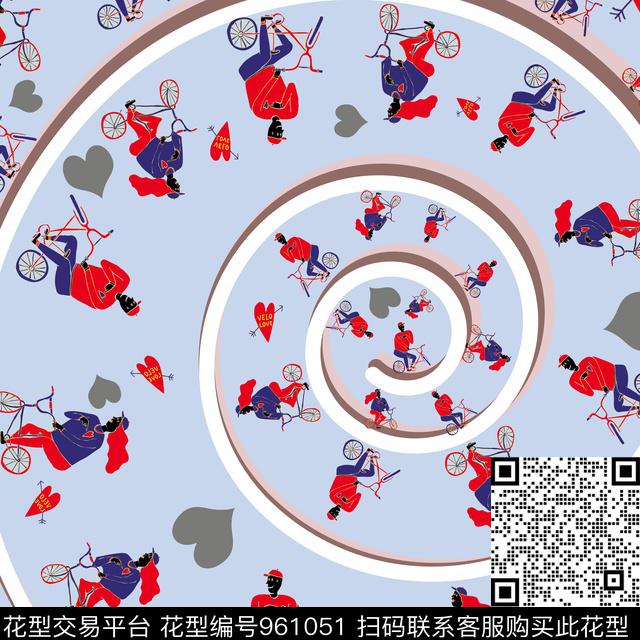 趣味爱心方巾数码印花华亿平台下载（图片编号: 961051） - 瓦栏（Walan）