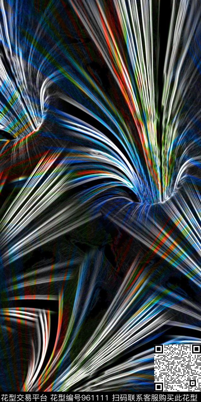 抽象炫彩3D立体数码印花华亿平台下载（图片编号: 961111） - 瓦栏（Walan）