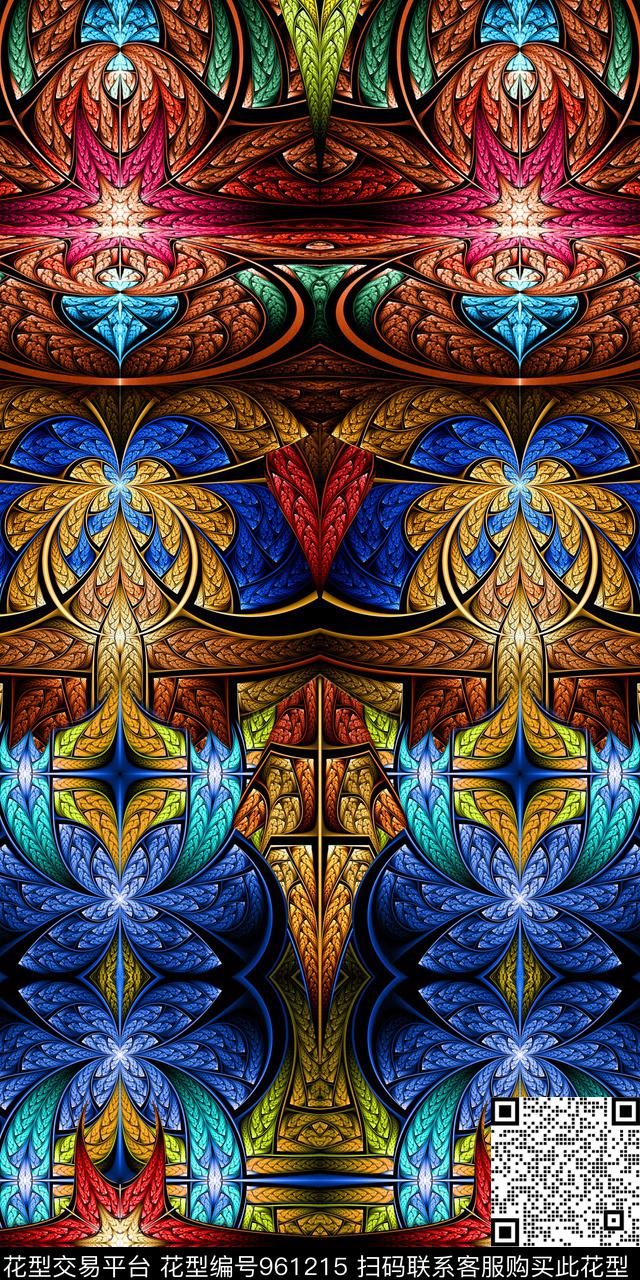 肌理分形几何数码印花华亿平台下载（图片编号: 961215） - 瓦栏（Walan）