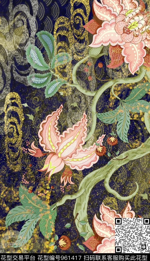 植物数码华亿平台定位花数码印花华亿平台下载（图片编号: 961417） - 瓦栏（Walan）