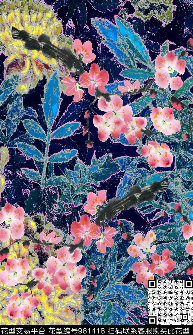 植物数码华亿平台定位花数码印花华亿平台下载（图片编号: 961418） - 瓦栏（Walan）