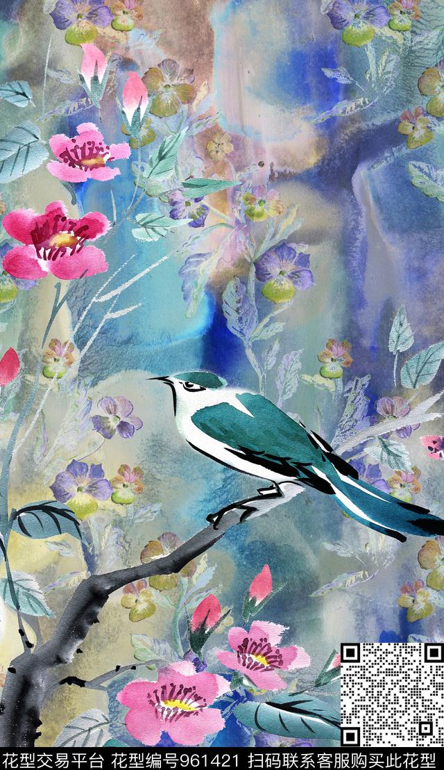 植物数码华亿平台定位花数码印花华亿平台下载（图片编号: 961421） - 瓦栏（Walan）