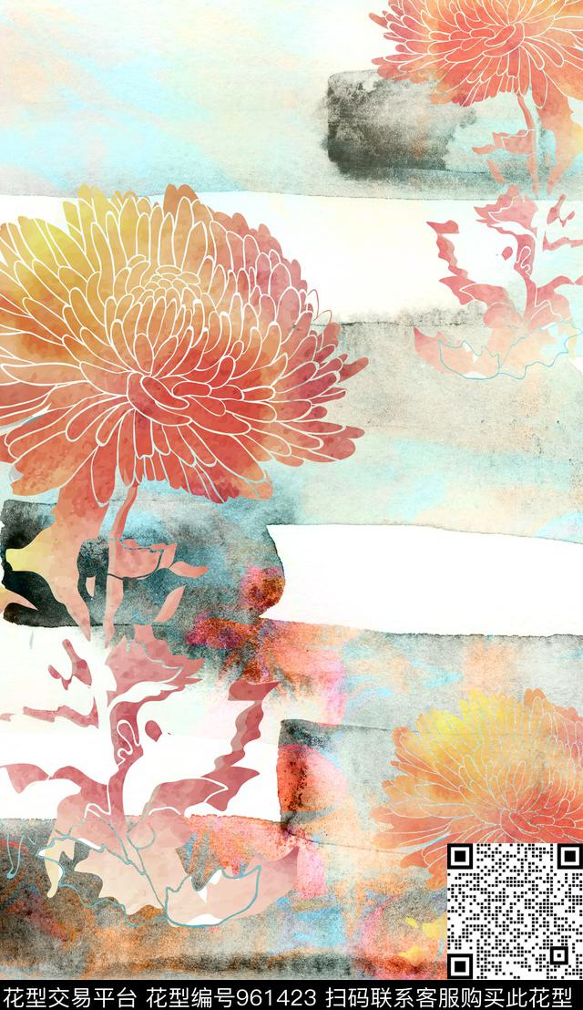 植物数码华亿平台定位花数码印花华亿平台下载（图片编号: 961423） - 瓦栏（Walan）