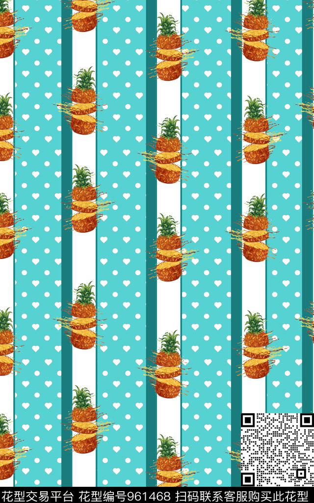条纹格子花卉数码印花华亿平台下载（图片编号: 961468） - 瓦栏（Walan）