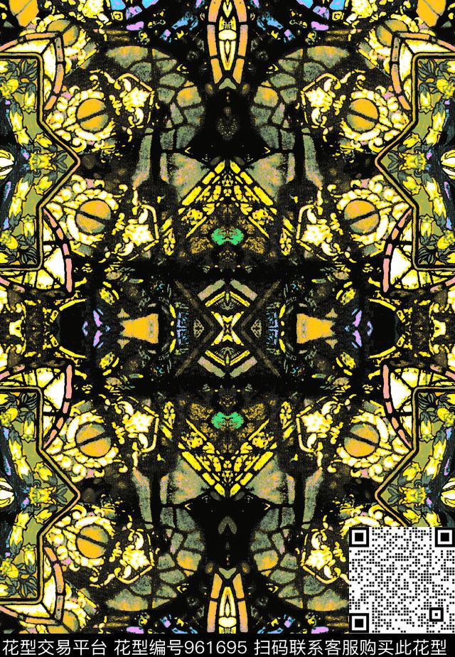 数码华亿平台抽象变异数码印花华亿平台下载（图片编号: 961695） - 瓦栏（Walan）