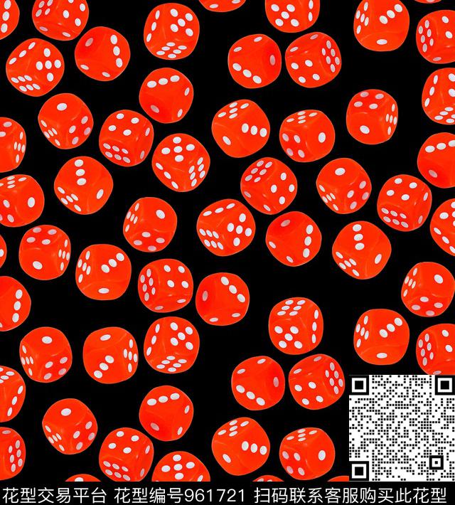 骰子赌具流行色数码印花华亿平台下载（图片编号: 961721） - 瓦栏（Walan）