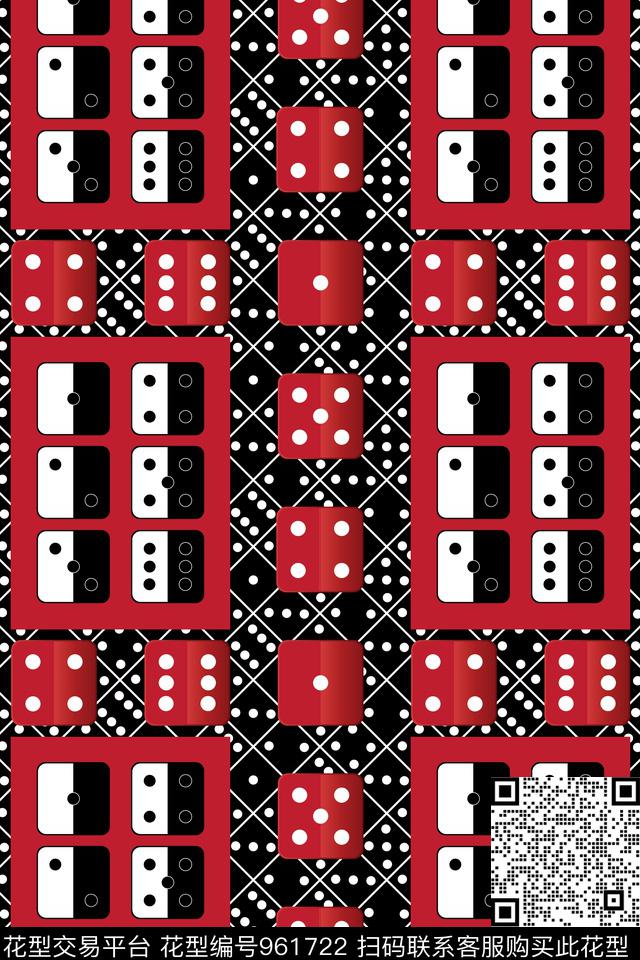 几何骰子赌具数码印花华亿平台下载（图片编号: 961722） - 瓦栏（Walan）